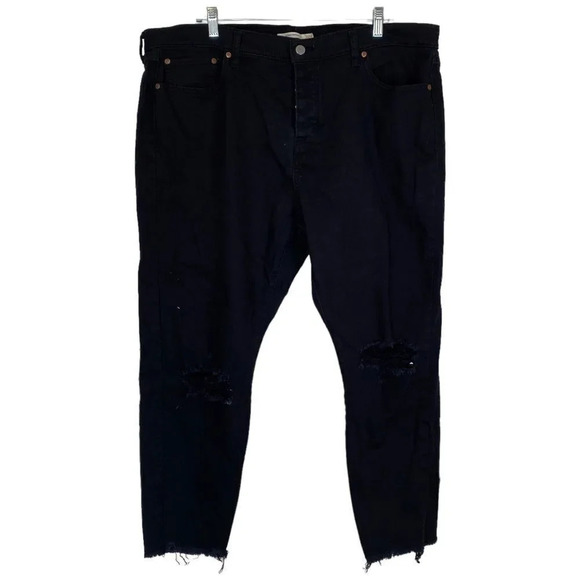 LEVI'S Wedgie Skinny Fit Jeans Black Size 22W - Picture 2 of 11